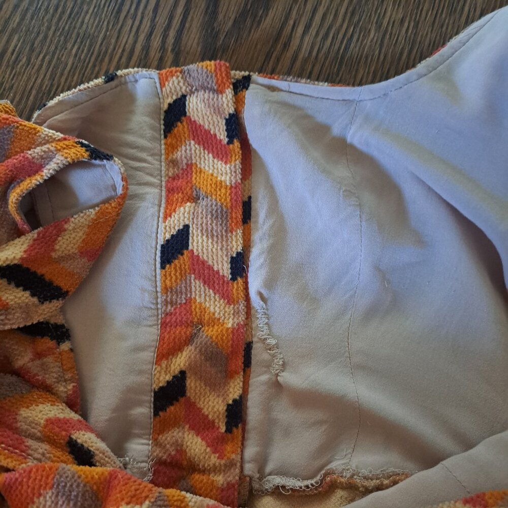 Urban Outfitters Women's Fall Chevron Stripe Corduroy Bib Overalls Sz Large-Flaw - Picture 14 of 16